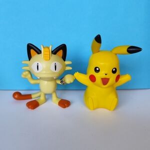 3/$30💜Pokémon Meowth and Pikachu Figurine McDonalds 2016